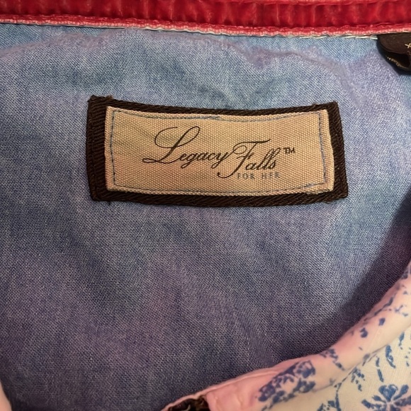 Legacy Falls Snap Sleeveless American Flag Rodeo Cowboy Top - Picture 2 of 14